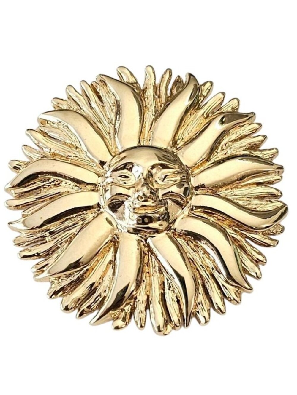 St. John Gold Tone Sun Brooch Signed, J68 - Picture 2 of 7